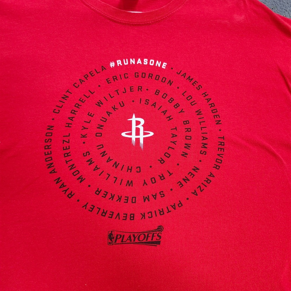 Houston Rockets NBA Playoffs Run As One Roster T-Shirt Red XL James Harden - Picture 2 of 7